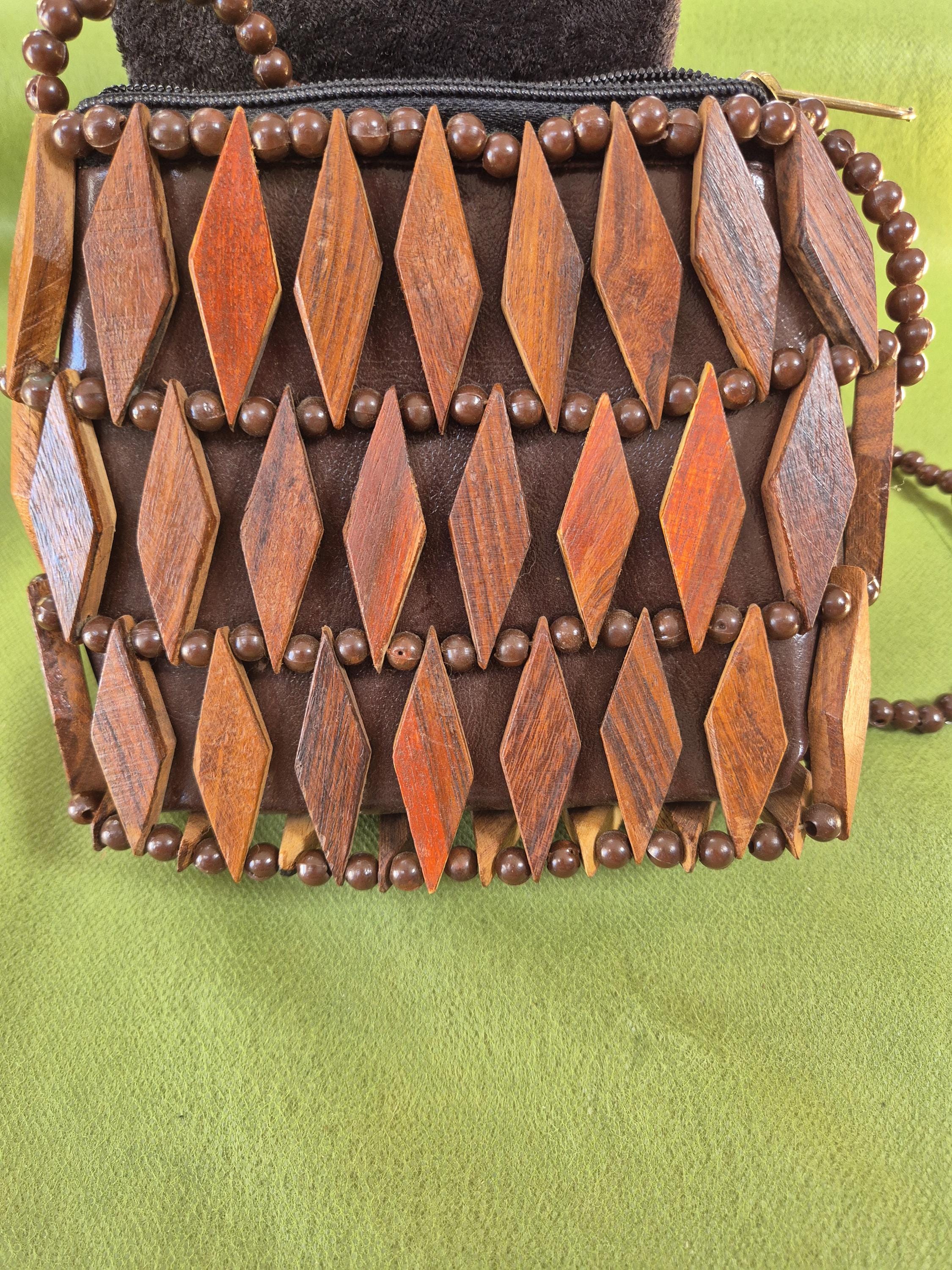 Vintage wooden beaded handbag - Etsy 日本 Vintage wooden beaded handbag - Etsy 日本