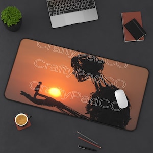 Robot Human Mousepad,Cyberpunk Desk Mat,Futuristic Tech Decor,AI Gift For Him,Sci Fi Mouse Pad,Minimalist Office Mat,Philosophy Art