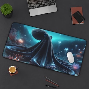 Mousepad,Desk Mat,Mouse Pad,Octopus,Black Octopus,Tentacles,Octopus Tentacles,Deep Sea,Deep Sea Creature,Midnight Zone