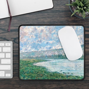 Mousepad,Desk Mat,Mouse Pad,The Seine,Vetheuil,Riverbanks,Impressionist Art,Claude Monet,Monet,National Gallery of Art