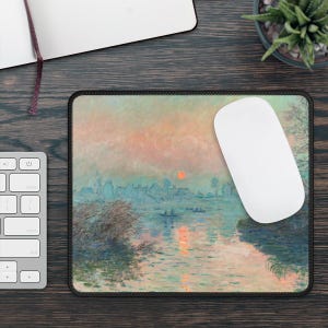 Mousepad,Desk Mat,Seine,Monet Sunset,Lavacourt,Claude Monet,Petit Palais,Laptop Mousepad