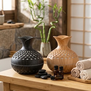 Wood Grain Essential Oil Diffuser 300ml USB Ultrasonic Aroma Diffuser Cool Mist Humidifier Petal Cutout Aromatherapy Desktop Home Decor Gift