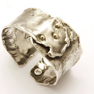Wide Sterling Silver Reticulated Cuff