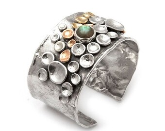 Pebble on the beach cuff series