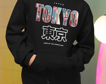 Tokyo Graphic Hoodie, Fleece-Lined, Japan Street Style