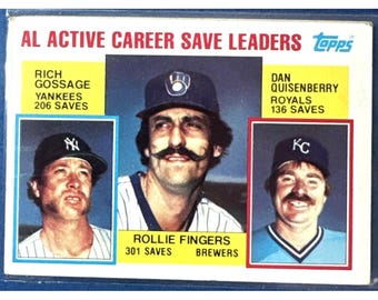 1984 Topps - #718 Saves Leaders Rollie Fingers, Rich Gossage, Dan Quisenberry
