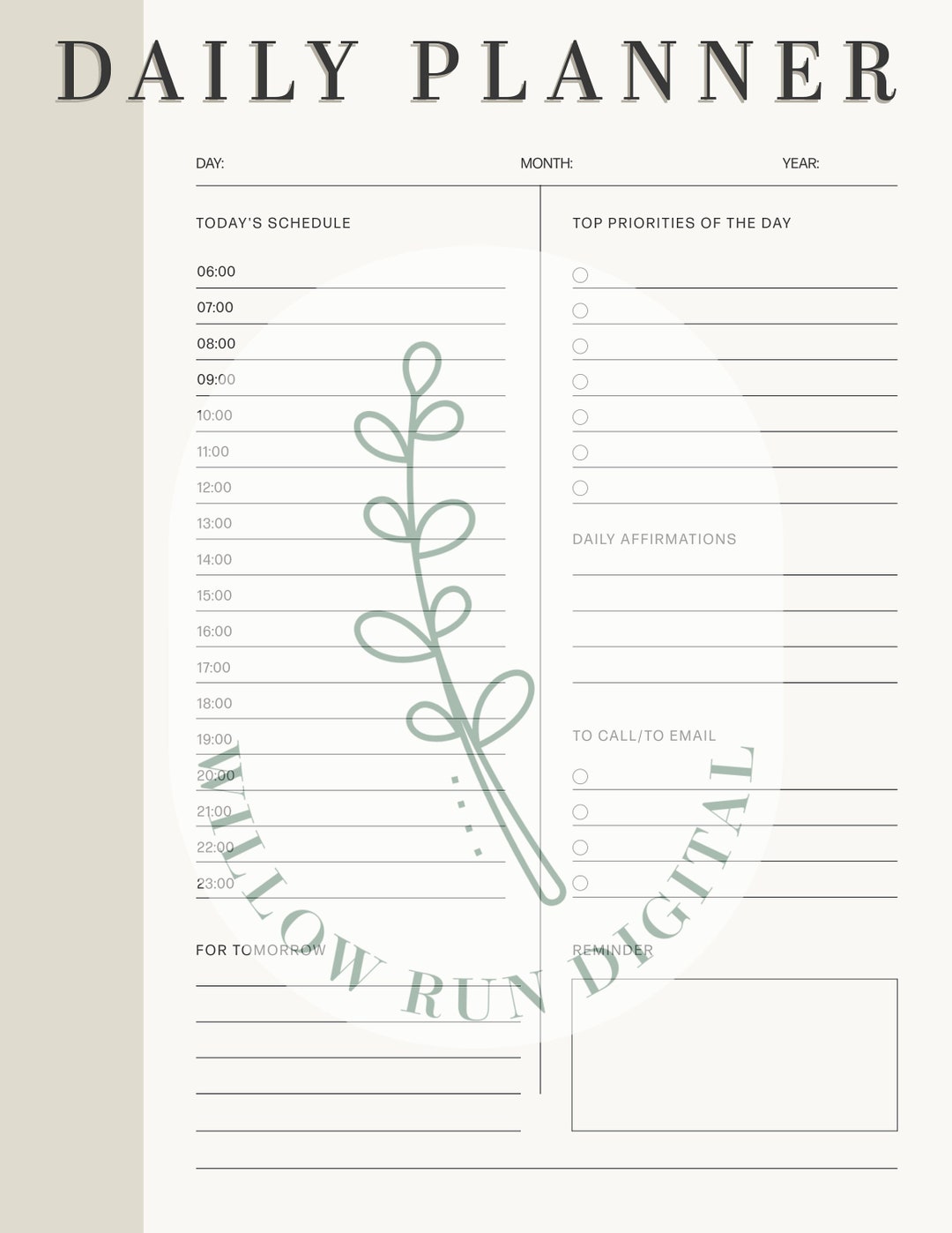 Simple and Clean Printable Daily and Weekly Planner - Etsy
