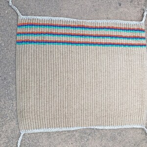 Handwoven Striped Rug, Wool Bild 2