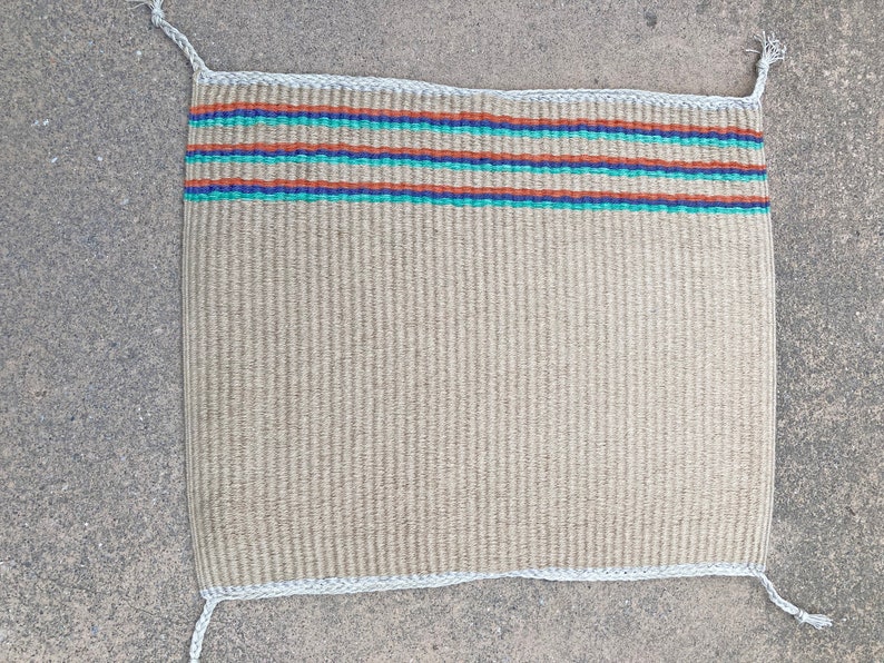 Handwoven Striped Rug, Wool Bild 2