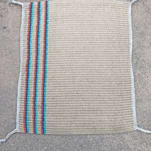 Handwoven Striped Rug, Wool Bild 1