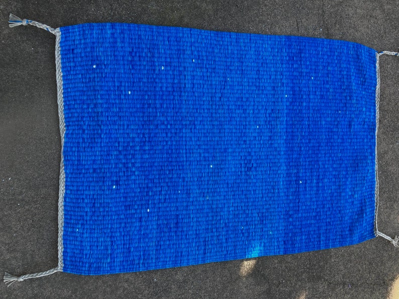 Handwoven Blue Rug image 1