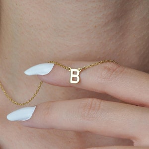 Collar con inicial, collar con letra personalizada, collar con letra de oro de 14 quilates, collar con inicial personalizado, regalo para ella, regalo para mamá