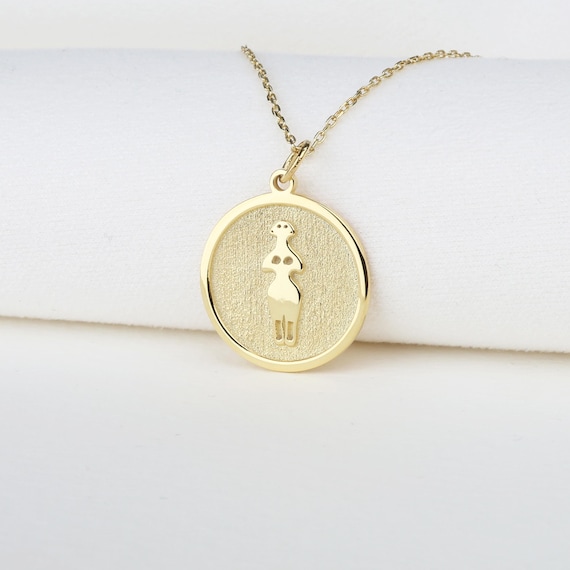 14k Gold Goddess Talisman Necklace: Personalized Love Pendant