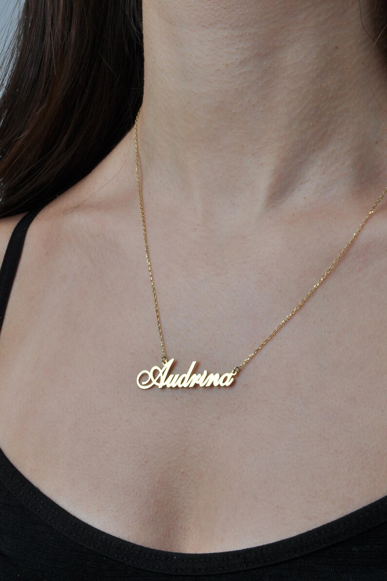 14K Gold Custom Name Necklace: Personalized Jewelry Gift - Etsy
