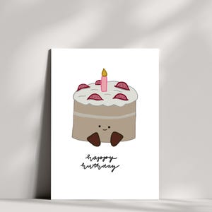 Cartão de feliz aniversário com um bolo fofo de jellycat, cartão de jellycat, cartão de aniversário