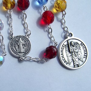 Archangel Michael Chaplet: Handmade Rosary with St. Benedict Medal