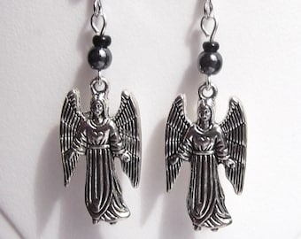 Archangel Chamuel Hematite Dangle Earrings