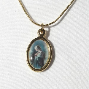 Rosa Mystica Medal Gold Plated Necklace