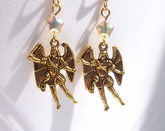 Archangel Michael St Michael Golden Star Earrings