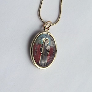 Saint Benedict Color Exorcism Medal Necklace