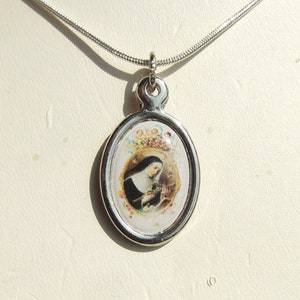 Saint Rita of Cascia Color Medal Gold or Silver Plated Necklace