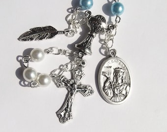Chaplet of Saint Barbara Glass Pearl Handmade Rosary