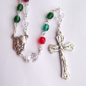 Holy Family Glass Bead Christmas Rosary