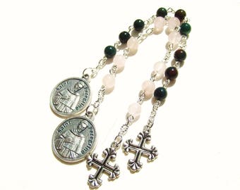 Saint Peregrine Gemstone Handmade Chaplet Rosary