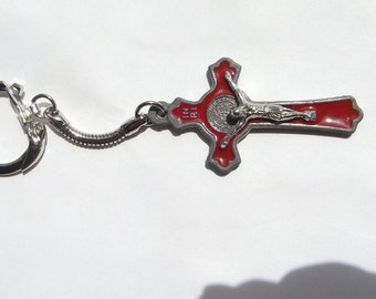 Saint Benedict Medal Crucifix Keychain