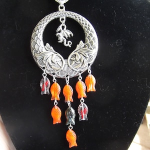 Carp Jumping Dragon&#39;s Gate Lucky Feng Shui Necklace