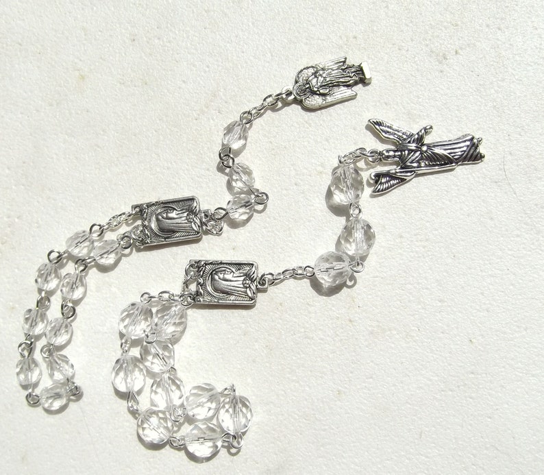 St. Raphael the Archangel Crystal Clear Faceted Glass Bead Etsy