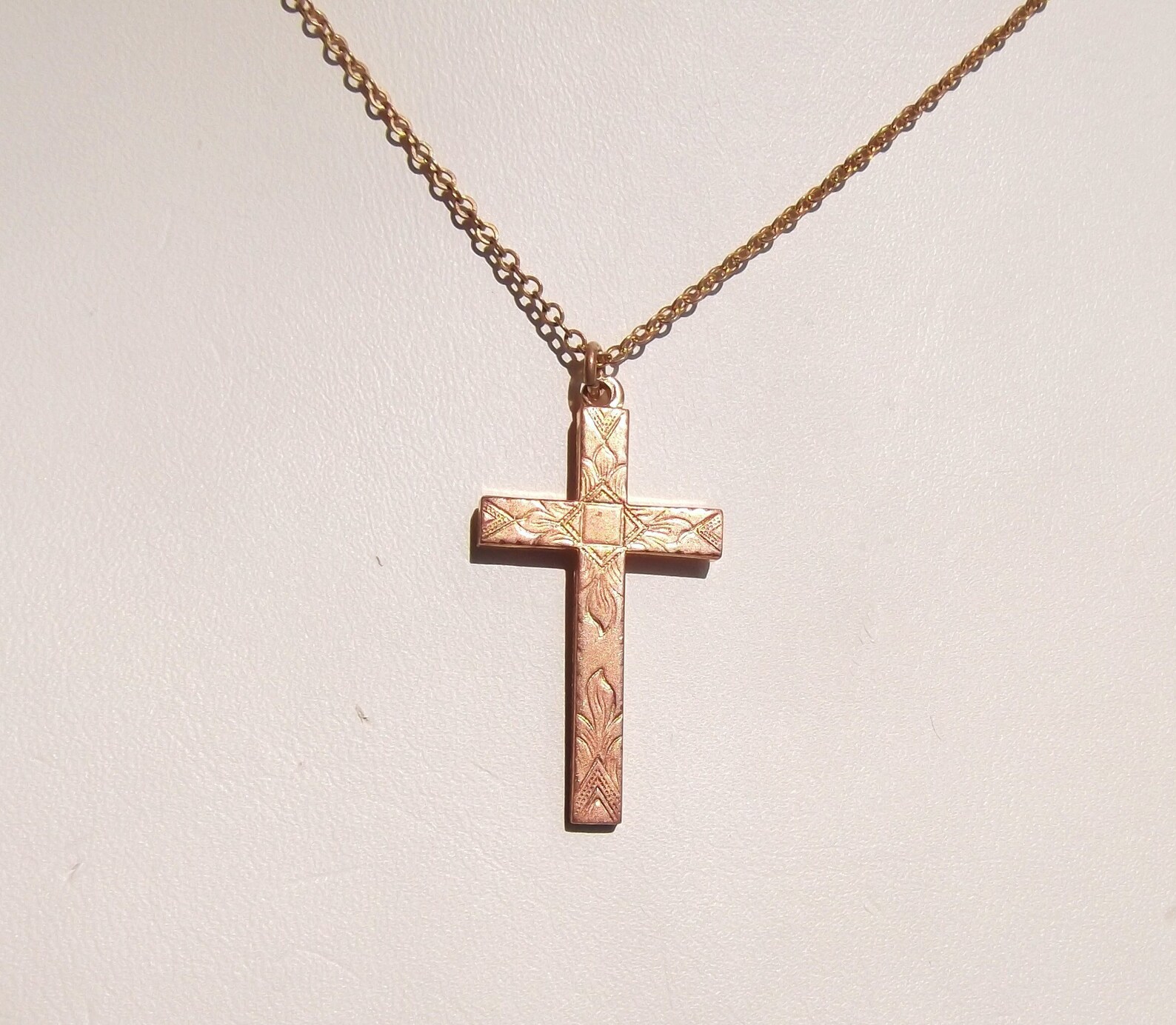 Vintage Gold Plated Cross Necklace - Etsy