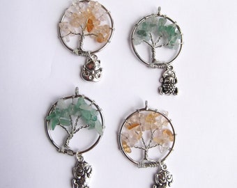 Money Tree Pendant with Charm Necklace