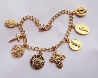 Saint Charm Gold Plated Bracelet