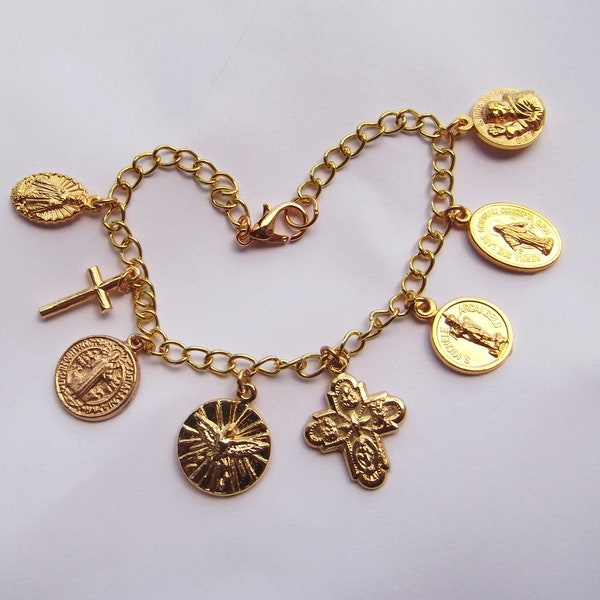 Saint Charm Gold Plated Bracelet