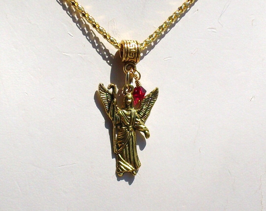 Personalized Birthday Angel Gold Pendant Necklace Etsy