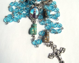 Saint Gertrude of Nivelles Sitting Cats Glass Bead Rosary