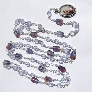 Chaplet of Saint Joseph Blue and Lavender Glass