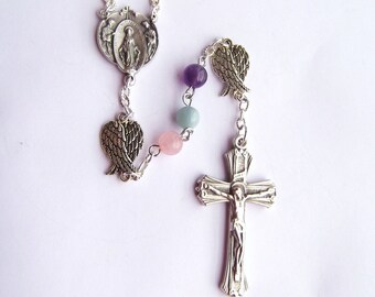 Faith Hope Charity Gemstone Rosary