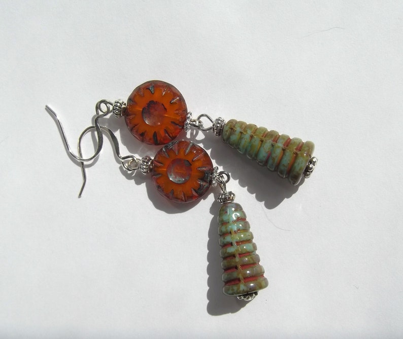 Sun Pyramid Egyptian Revival Earrings