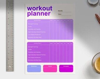 Beautiful Workout Planner