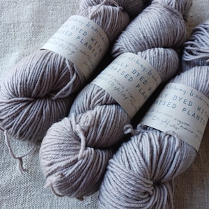 Naturally dyed soft organic wool yarn.  Dyed with plants grown on our Virginia farm.