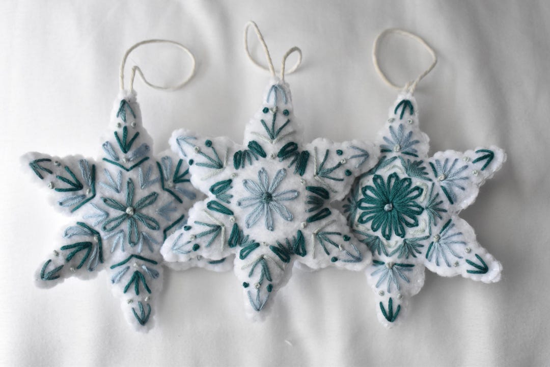 Blue - Bell - Hand Embroidered Felt Christmas Decor Ornament 39 main image 0