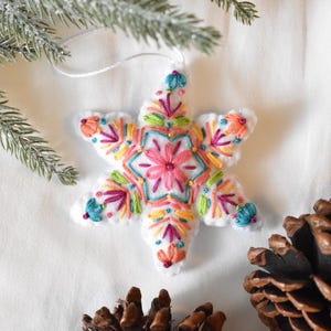 Purple - Deer - Hand Embroidered Felt Christmas Decor Ornament 27