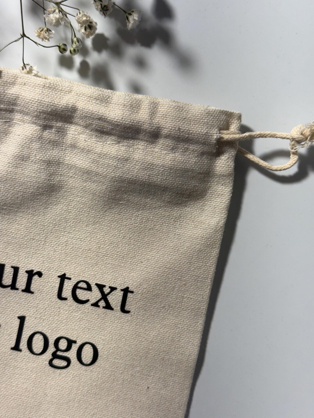 Logo Printed Cotton Drawstring Pouch • Eco-friendly Packaging - Etsy