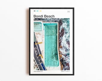 Bondi Beach Icebergs Australia Art Print, Ocean Wall Decor