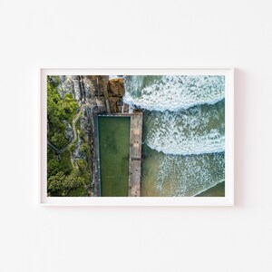 Impresión de Sydney Rock Pool / Arte de pared de Queenscliff Rock Pool de Manly Beach, impresión del océano, póster del océano de Australia, regalo de Manly, regalo de Sydney, natación