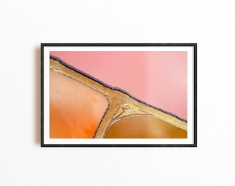 Luchtfoto Pink Lake: kunst aan de kust kust West-Australië