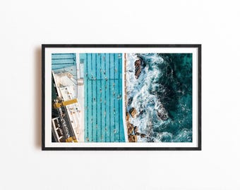 Bondi Eisberge, Kunstdruck in Museumsqualität, Sydney Ocean Poster, Sommer Ästhetische Wandkunst, Moderne Meeres Dekoration, Retro Strand Nostalgie