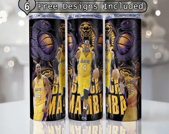 Mamba 24 Tumbler wrap, 20 oz Tumbler fans Design 30 oz Skinny Tumbler Digital Png, Mamba Tumbler Digital file only
